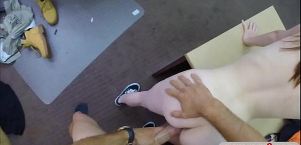  Cute tight woman with glasses gets nailed by pawn man